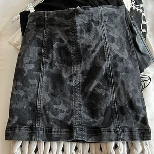 Camo Denim Skirt